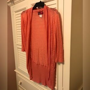 🪸Coral color lightweight cardigan, 3/4 sleeves
